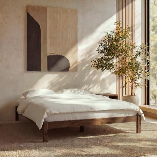 LIFEMENT Full Bed Frame Classic Wood Platform, Noise Free, Under Bed Storage, No Box Spring Needed, Easy Assembly, Espresso by LIFEMENT