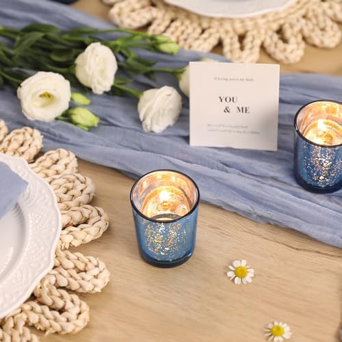 Volens Blue Party Decorations 72pcs, Mercury Glass Votive Candle Holders - Image 3