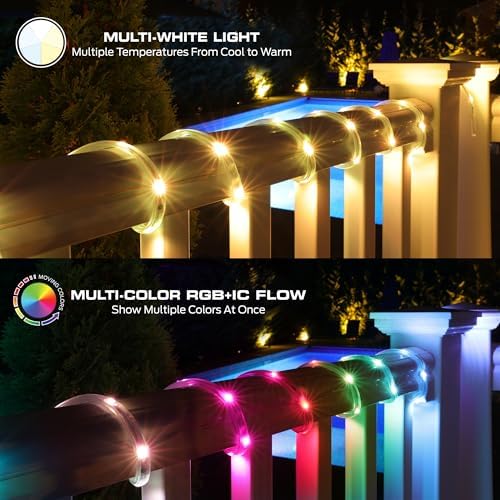 Monster Smart 2 -Pack 50 Foot RGB+IC+WW Outdoor LED Light Strip (100 ft Total), Sound Reactive, Dimmable, Multicolor & Multi-White, IP44 Waterproof, Weather Resistant, Works with Alexa, Google, Siri - Image 5