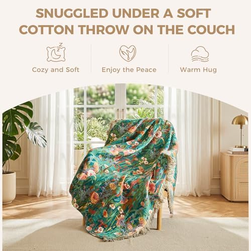 LUTBM Boho Throw Blanket for Couch 50"x60", Cotton Decorative Bed Throw - Image 4