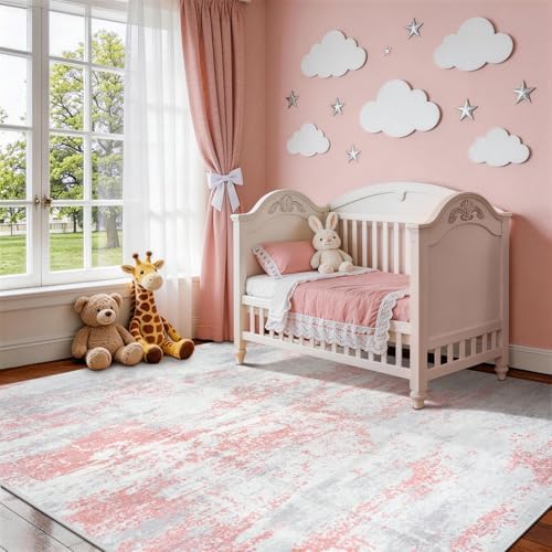 Aelenmu 8x10 Area Rugs for Living Room Washable Bedroom Dining Room Pink - Image 3