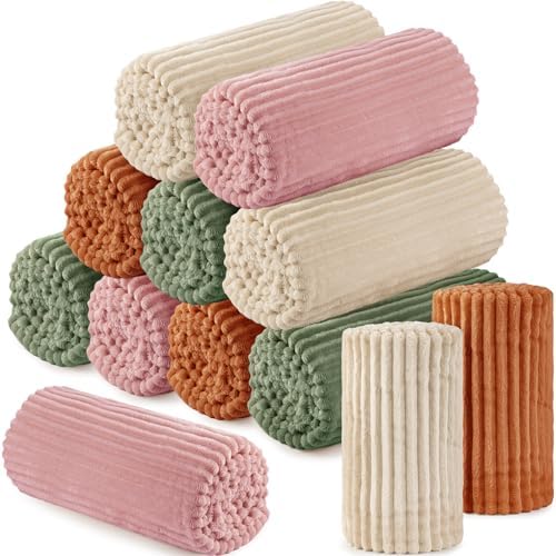 Buryeah 12 Pcs Flannel Blankets Bulk,Fall Outdoor Wedding, Multicolor by Buryeah