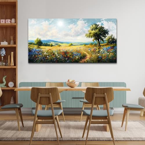hyidecorart Nature Field Scenery Abstract Painting Large Wall Art For Living Room Bedroom Wall Decor Pictures Artworks Modern Wall Decorations For Office Canvas Prints Home Art Decor 24"X 48" - Image 5