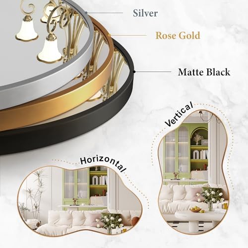 Bathroom Mirror for Over Sink-Gold Home Decor Wall Mirror 26"x 46" Single - Image 5