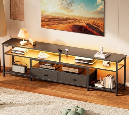 Huuger 71 Inch LED TV Stand with Power Outlets for 75 80 Inch TV by Huuger
