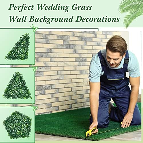 Crowye 24 Pcs 10 x 10 Inch Grass Wall Panel, Artificial Boxwood Wall Panels - Image 6