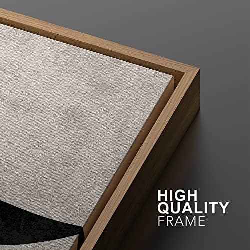 SIGNWIN Framed Canvas Print Wall Art Set Mid-Century Black Polygon Variety Abstract Shapes Illustrations Modern Art Decorative Contemporary for Living Room, Bedroom, Office - 24"" x36 x2 Natural - Image 4