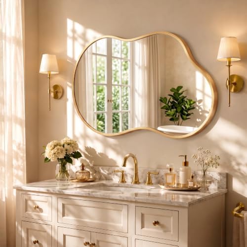Bathroom Mirror for Over Sink-Gold Home Decor Wall Mirror 24"x 36" Single by Dorlicecass