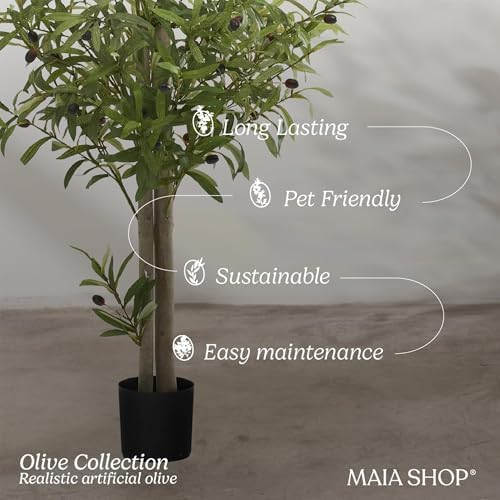 Maia Shop - 3ft 5in Artificial Olive Tree - Indoor Faux Plant Decor - Image 6