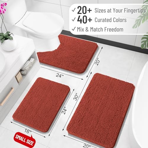 OLANLY Bathroom Runner Rugs 47x17, Extra Soft Absorbent Chenille Bath Rugs - Image 2