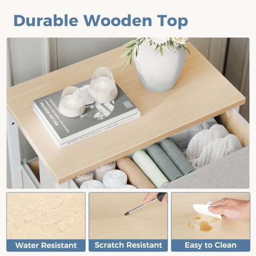 DUMOS 3 Drawer Nightstand for Bedroom, Small Night Stand Chest of Drawers - Image 5