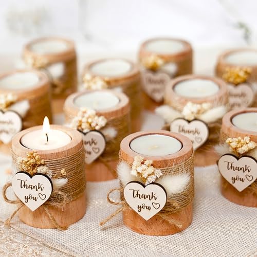 10 Pack Tealight Candle Holders Wedding Favors for Guests - Return Gifts Bridal Shower, Party Favors Adults for Guest, Thank You Gifts - Decorative for Table Centerpiece - Image 6