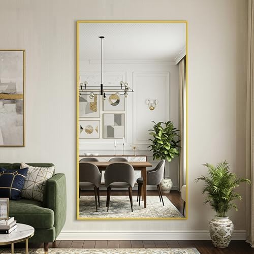 FICTOR Bathroom Vanity Mirror for Over Sink, 55" x 30", Gold - Image 7