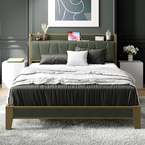 LIKIMIO Queen Bed Frame with Storage Headboard & Charging Station by LIKIMIO