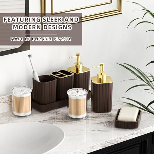 XLHOMO Bathroom Set - Brown Bathroom Sets with Shower Curtain and Rugs - Image 4