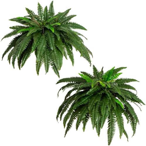 Nearly Natural 48 in Artificial Boston Fern Hanging Plant (Set of 2) by NearlyNatural
