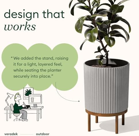 Veradek Demi Series Raised Planter - Round Planter with Stand - Image 5