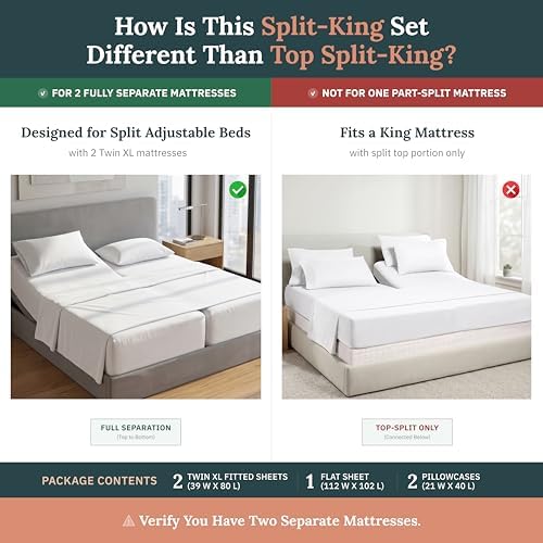 California Design Den 100% Cotton Sateen Split King Sheets, 5 Pcs, Sky Blue - Image 2