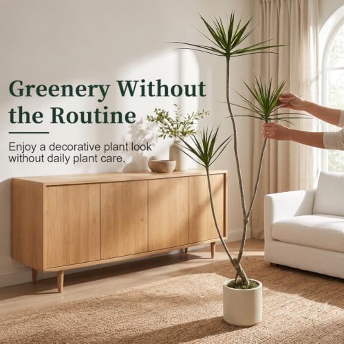 6ft Dracaena Marginata Artificial Tree, 3-Heads Faux Dragon Tree - Image 4