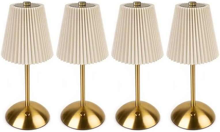4pack Beige Cordless Rechargeable LED Table Lamp,3 Colors, Dimmable,2200mAh, Touch Control, Portable Night Light for Bedroom, Restaurant,Christmas Decorations. by GTQPS