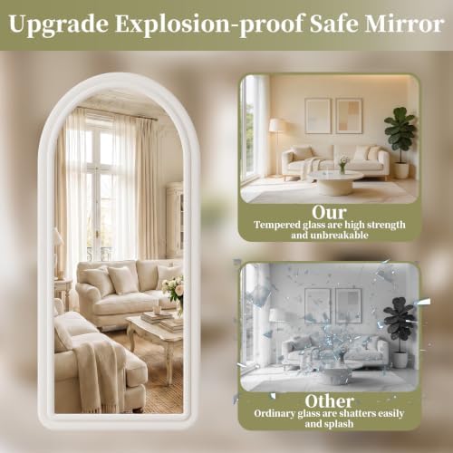 Koonmi 71"x32" Arched Full Length Mirror, Floor Mirror with Stand - Image 4