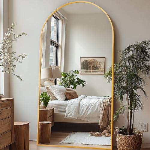 LFT HUIMEI2Y 79"x39" Arch Full Length Mirror, Gold Floor Mirror by LFTHUIMEI2Y
