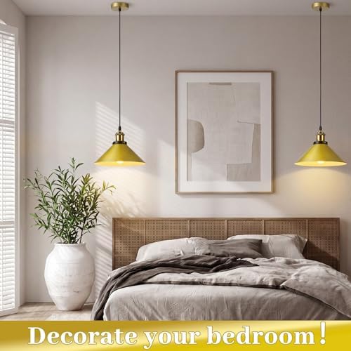 Retisee 6 Pcs Industrial Pendant Light, Vintage Metal E26 Base, Gold - Image 5