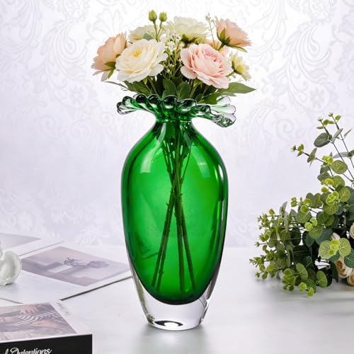 KAMMAK Glass Vase,Colored Hand Blown Decorative Vase - Image 3