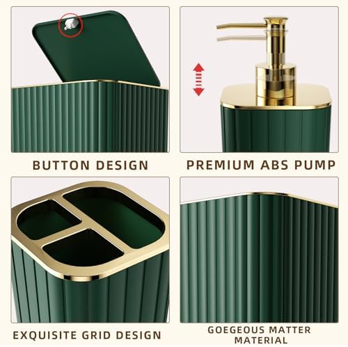 XLHOMO Bathroom Set- 25PC Green Bathroom Set with Shower Curtain and Rugs - Image 7
