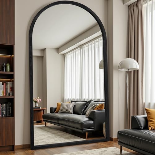Suidia Full Length Mirror, Oversized Floor Mirror with Solid Wood Frame, Large Standing Mirror for Bedroom Living Room, Wood Antique Style, Black, 82" L x 44" W by SuidiaMirror
