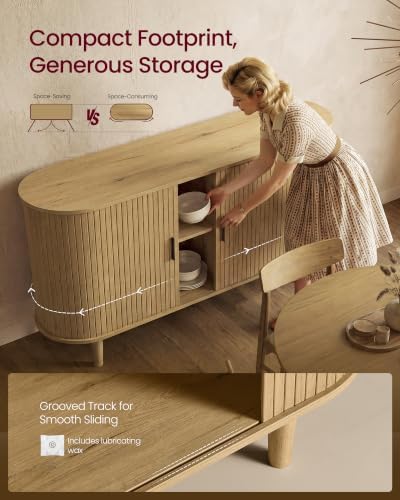 VASAGLE Storage Cabinet, Sideboard with Adjustable Shelves - Image 6