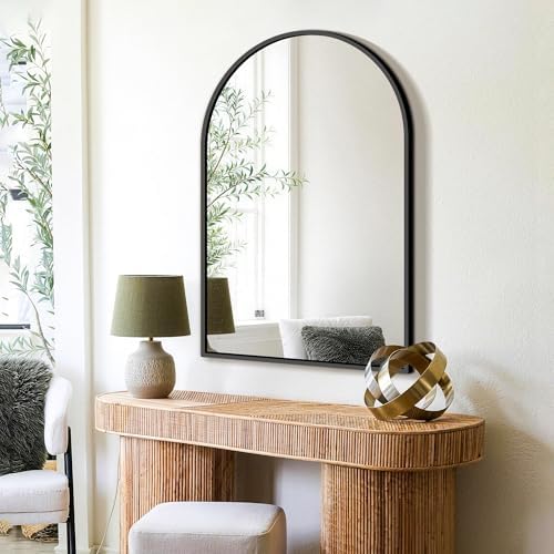 FICTOR 24" x 36" Arched Bathroom Vanity Mirror for Over Sink, Black - Image 5