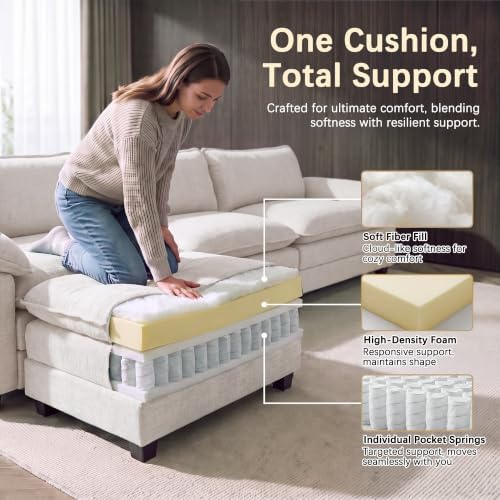 Homall 118.9" L Shaped Cloud Couch, Modular Sectional Sofa for Living Room - Image 7