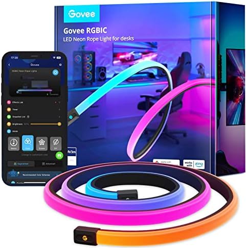 Govee RGBIC LED Neon Rope Lights, 10ft Gaming Lights for Gaming Desks by Unknown