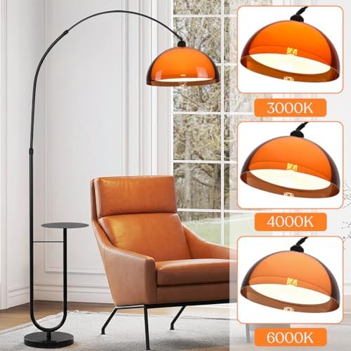Floor Lamp with Table,Mushroom Arch Floor Lamp with Table Attached 70" Arched Floor Lamp for Living Room Modern Orange Standing Light for Living Rooms, Offices, Dining Rooms, Bedrooms - Image 5