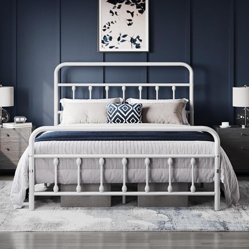 Yaheetech Full Metal Platform Bed Frame, Victorian Headboard & Footboard by Yaheetech