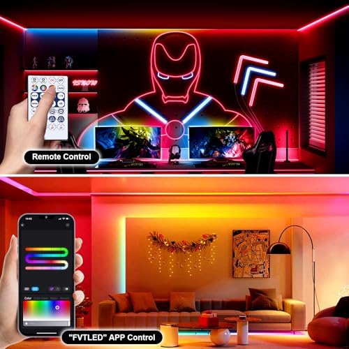 Smart IC RGB COB LED Light Strip 33FT, 10mm Color Changing Tape Light - Image 5