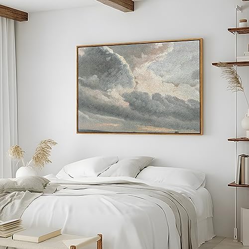 InSimSea Framed Canvas Wall Art, Landscape Wall Art, Study of Clouds Painting, Modern Farmhouse Decor, Rustic Wall Decor for Living Room, Bedroom, Office, 24"x36" - Image 4
