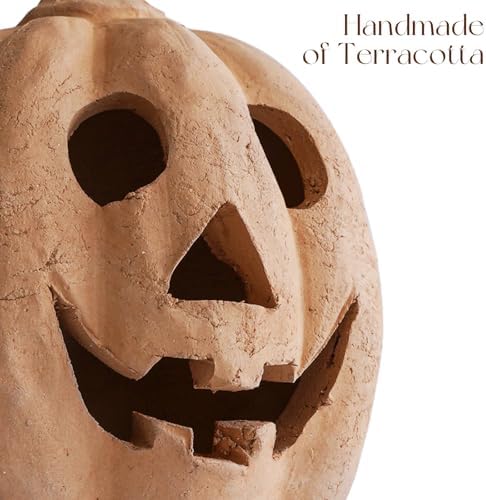 Fall Decor - Handmade Terracotta Pumpkin Jack O' Lantern Outdoor Indoor - Image 3