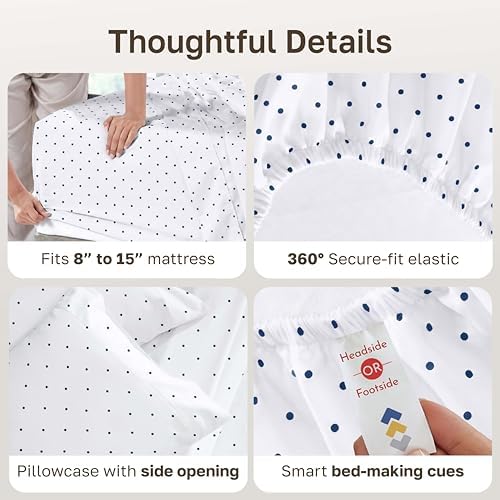 California Design Den Soft 100% Cotton Sateen Twin XL Bed Sheets Set, 3 Pcs - Image 5