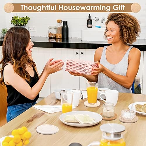 Mckanti 8 Pack Absorbent Coasters with Holder, 4 Colors Minimalist Home Decor, 4.3 Inches - Image 7