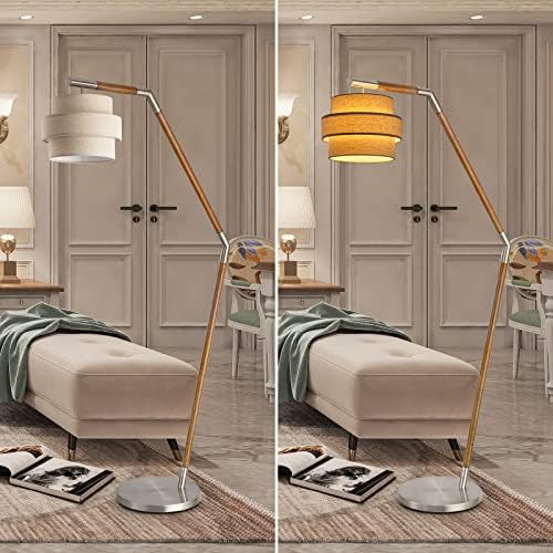 3-tier Drum Lamp Shade for Pendant Lighting Floor Lamps Replacement Shade, The Fibric Lampshade is made of Natural Linen by hand (Brown) - Image 2