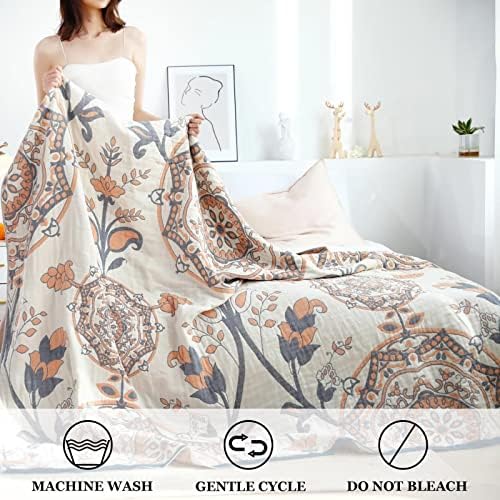 LUTBM Boho Throw Blanket for Bed 60"x80", 100% Cotton Cozy Couch Blankets - Image 4