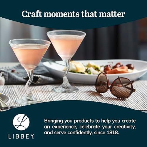 Libbey Z-Stem Martini Glasses Set of 4, Durable Unique Martini Glasses with Z- Stem, Dishwasher Safe Martini Glasses Set for Birthdays, Parties and More - Image 6