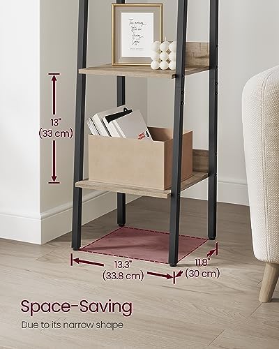 VASAGLE Bookshelf, 5-Tier Narrow Bookcase, Ladder Shelf - Image 4