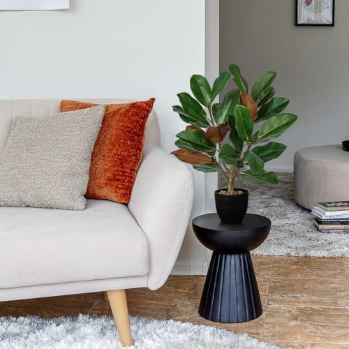 Briful 23.6 in Artificial Magnolia Plant with Dual-Tone Leaves in Black Pot - Image 6