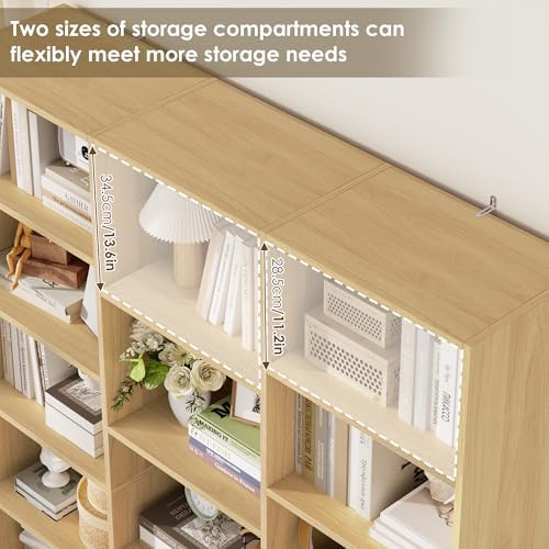 FACBOTALL Triple Wide Bookshelf, Large Bookshelf with 17 Display Shelves - Image 6