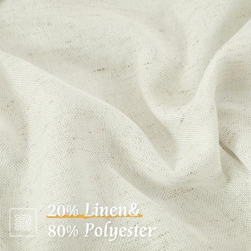 LAMIT Cream Linen Light Filtering Curtains 84 Inches Long for Living Room - Image 2