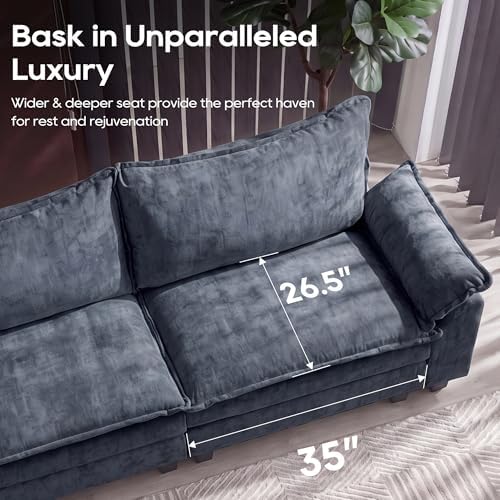 URRED Oversized Modular Sectional Sofa，Blue：157" U Shaped - Image 5
