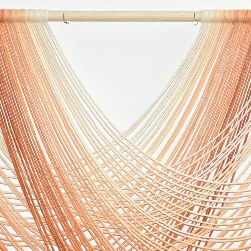 Macrame Wall Hanging Orange Boho Fiber Art Large Decor 57"W*31"L - Image 6
